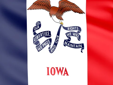 Large Looping Animated Flag of Iowa Stock Footage 73106836