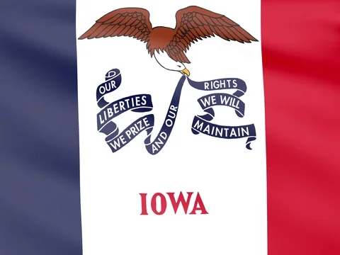 Large Looping Animated Flag of Iowa Stock Footage 73442862