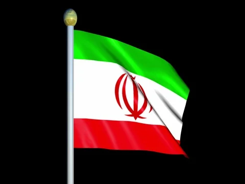 Large Looping Animated Flag of Iran Stock Footage 74163923