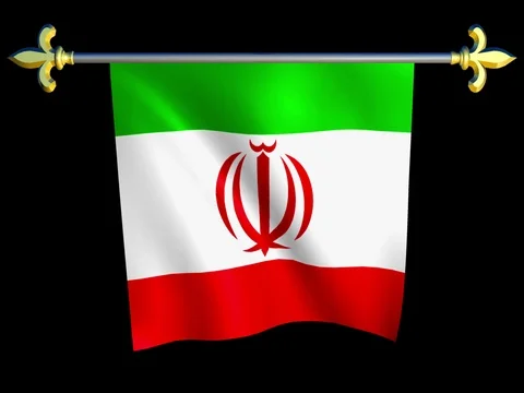 Large Looping Animated Flag of Iran Stock Footage 74164080