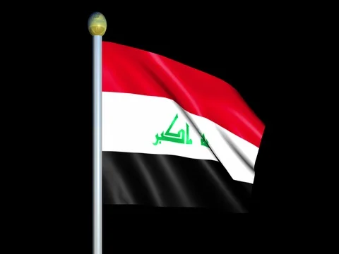 Large Looping Animated Flag of Iraq Stock Footage 74236010