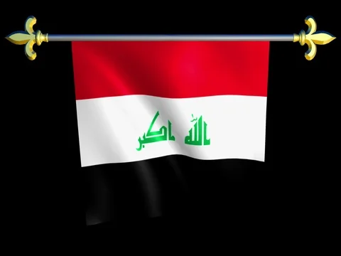 Large Looping Animated Flag of Iraq Stock Footage 74236101