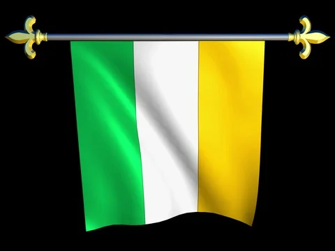Large Looping Animated Flag of Ireland Stock Footage 74236391