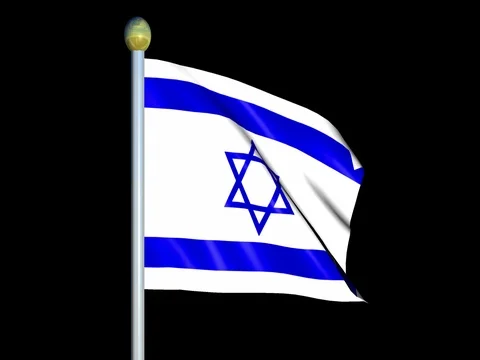 Large Looping Animated Flag of Israel Stock Footage 74237529