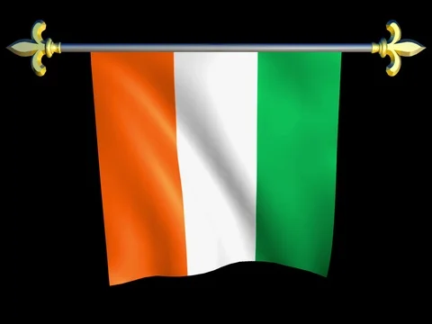 Large Looping Animated Flag of Ivory Coast Stock Footage 73895696
