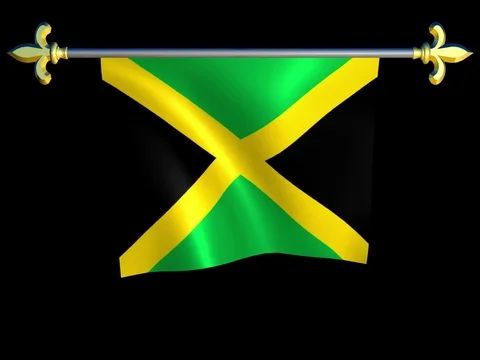 Large Looping Animated Flag of Jamaica Stock Footage 74238410