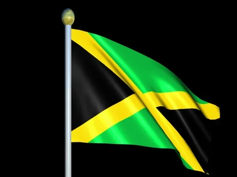 Large Looping Animated Flag of Jamaica Stock Footage 74238537