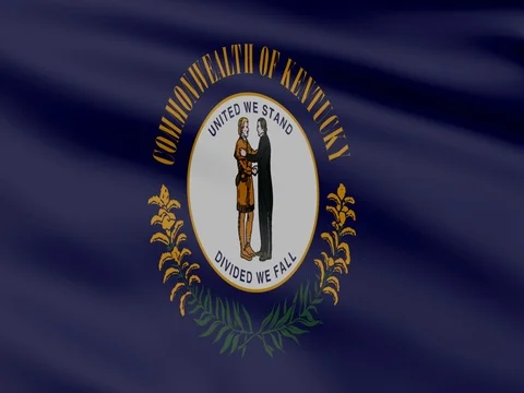 Large Looping Animated Flag of Kentucky Stock Footage 73108332