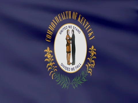 Large Looping Animated Flag of Kentucky Stock Footage 73477561