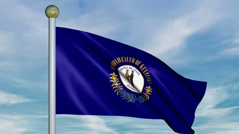 Large Looping Animated Flag of Kentucky Stock Footage 73635763