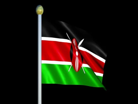 Large Looping Animated Flag of Kenya Stock Footage 74239982