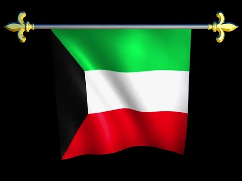 Large Looping Animated Flag of Kuwait Stock Footage 74290973