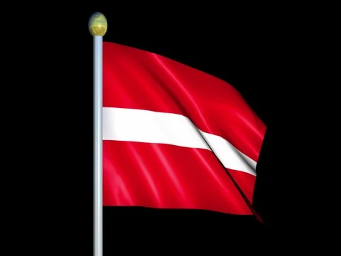 Large Looping Animated Flag of Latvia Stock Footage 74293122