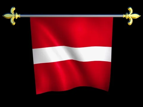 Large Looping Animated Flag of Latvia Stock Footage 74293137