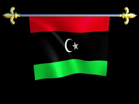 Large Looping Animated Flag of Libya Stock Footage 74339252