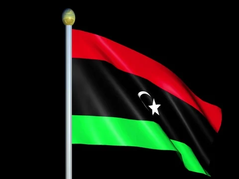 Large Looping Animated Flag of Libya Stock Footage 74339378