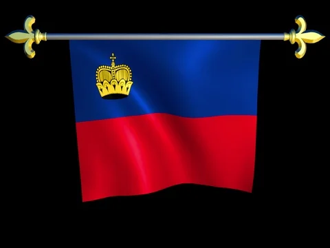 Large Looping Animated Flag of Liechtenstein Stock Footage 74340343