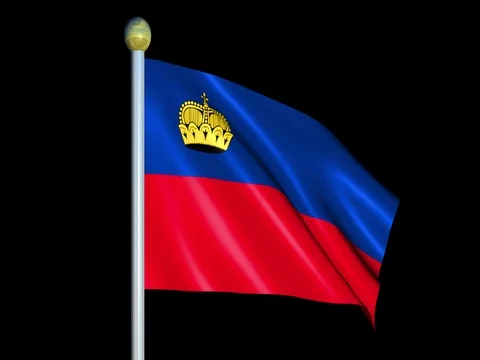 Large Looping Animated Flag of Liechtenstein Stock Footage 74340638