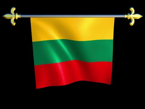 Large Looping Animated Flag of Lithuania Stock Footage 74361520
