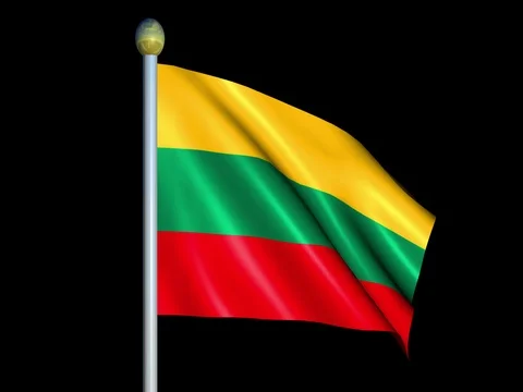 Large Looping Animated Flag of Lithuania Stock Footage 74361606