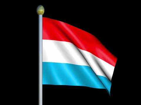 Large Looping Animated Flag of Luxembourg Stock Footage 74383128