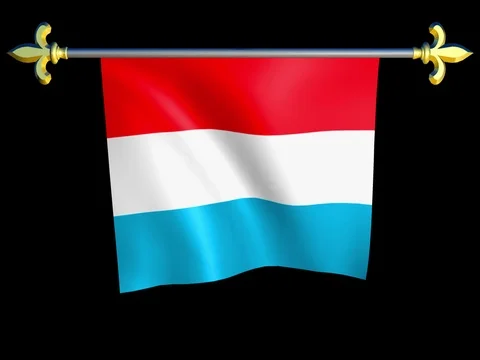 Large Looping Animated Flag of Luxembourg Stock Footage 74383131