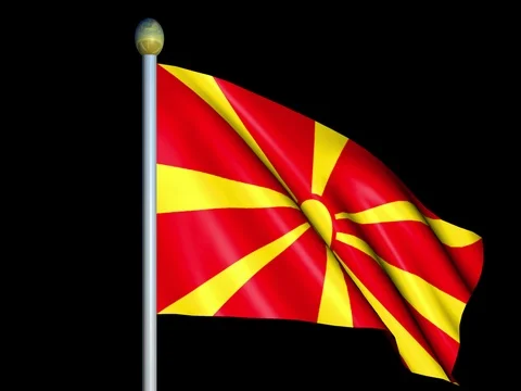 Large Looping Animated Flag of Macedonia Stock Footage 74362793