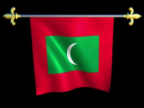 Large Looping Animated Flag of Maldives Stock Footage 74378488