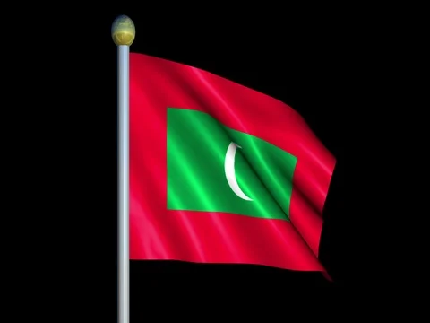Large Looping Animated Flag of Maldives Stock Footage 74378551