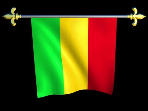 Large Looping Animated Flag of Mali Stock Footage 74378845