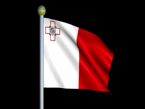 Large Looping Animated Flag of Malta Stock Footage 74379228