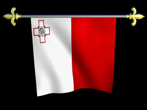 Large Looping Animated Flag of Malta Stock Footage 74379248