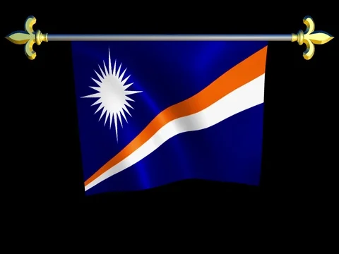 Large Looping Animated Flag of Marshall Islands Stock Footage 74379454