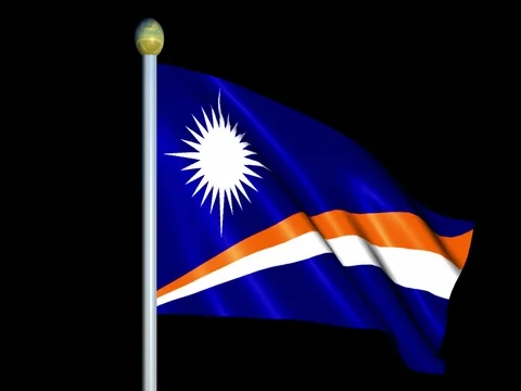 Large Looping Animated Flag of Marshall Islands Stock Footage 74379495