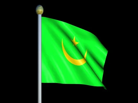 Large Looping Animated Flag of Mauritania Stock Footage 74386097