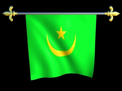 Large Looping Animated Flag of Mauritania Stock Footage 74386197