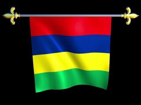 Large Looping Animated Flag of Mauritius Stock Footage 74412934