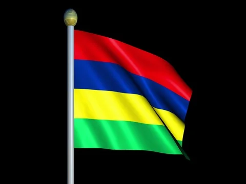 Large Looping Animated Flag of Mauritius Stock Footage 74412955