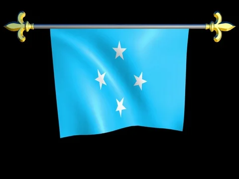 Large Looping Animated Flag of Micronesia Stock Footage 74413704