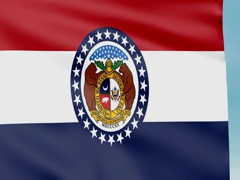 Large Looping Animated Flag of Missouri Stock Footage 73115102