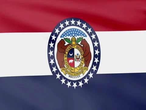 Large Looping Animated Flag of Missouri Stock Footage 73503702