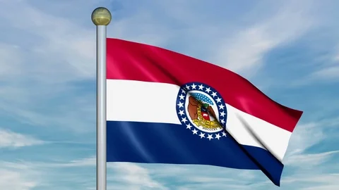Large Looping Animated Flag of Missouri Stock Footage 73637161