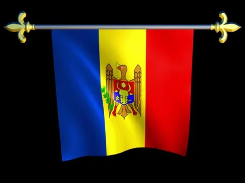 Large Looping Animated Flag of Moldova Stock Footage 74414397