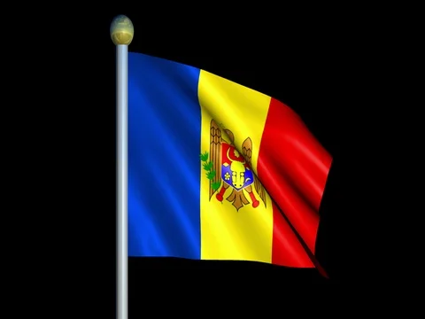Large Looping Animated Flag of Moldova Stock Footage 74414515