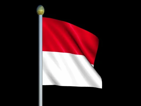 Large Looping Animated Flag of Monaco Stock Footage 74414979