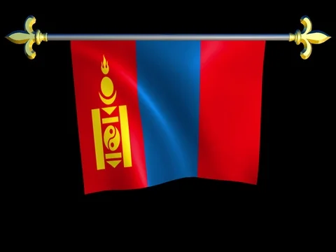Large Looping Animated Flag of Mongolia Stock Footage 74415309