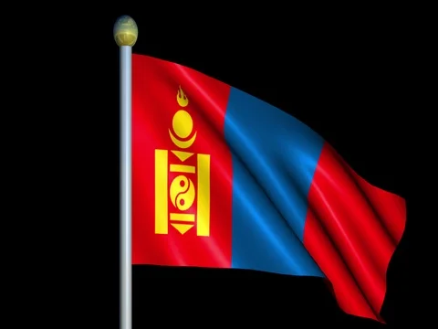 Large Looping Animated Flag of Mongolia Stock Footage 74415484