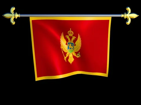 Large Looping Animated Flag of Montenegro Stock Footage 74415792
