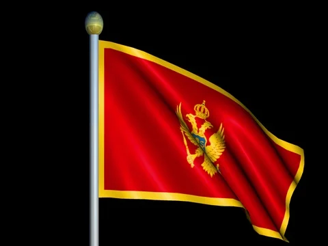 Large Looping Animated Flag of Montenegro Stock Footage 74416089