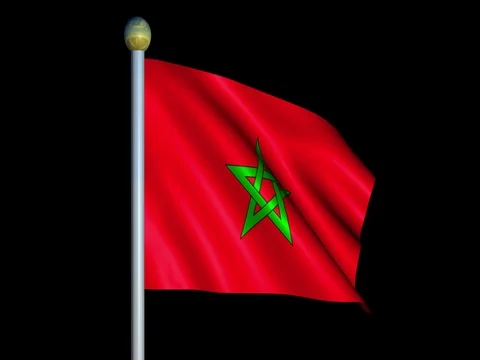 Large Looping Animated Flag of Morocco | Stock Video | Pond5